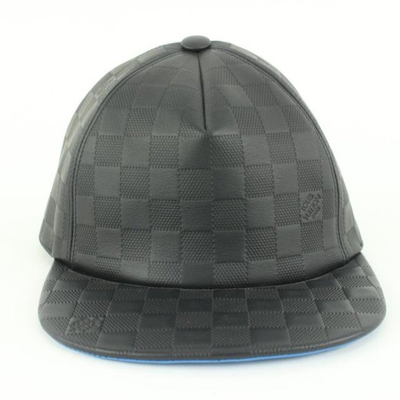 Louis Vuitton 21FW Black x Blue Leather Damier Infini Baseball Cap Hat 16lv45 main image 5